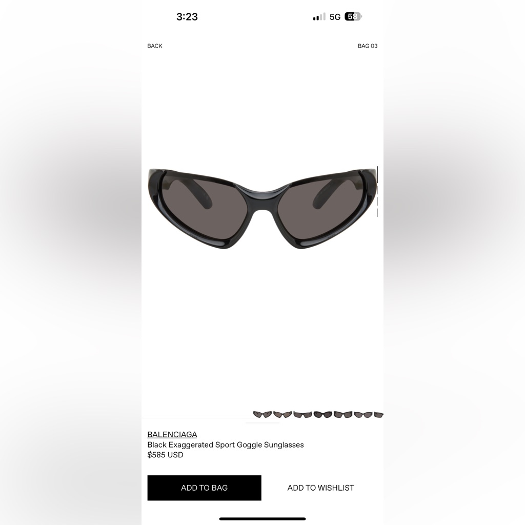 Black Exaggerated Sport Goggle Sunglasses